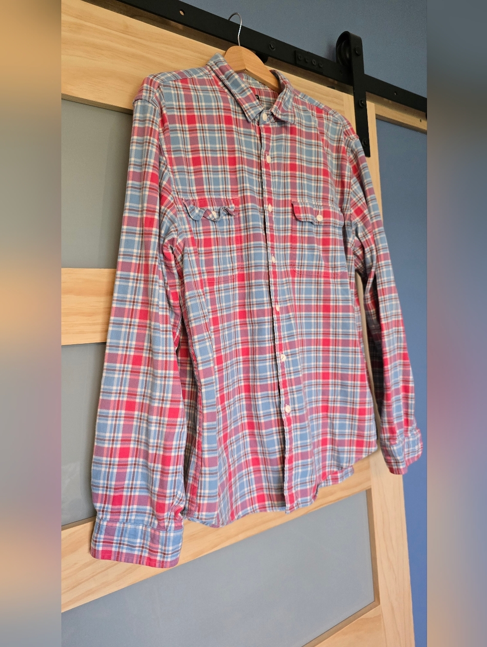 J. Crew Red and Blue Plaid Button-Down Shirt